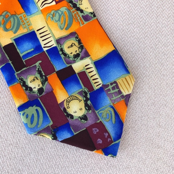 Gilda's Club Men's Silk Multicolor Classic Style Made in USA Tie - Picture 2 of 9